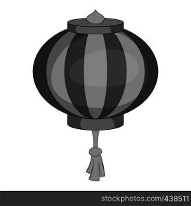 Chinese lantern icon in monochrome style isolated on white background vector illustration. Chinese lantern icon monochrome