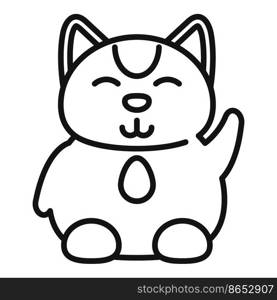 Chinese lucky cat icon outline vector. Maneki japan. Gold animal. Chinese lucky cat icon outline vector. Maneki japan