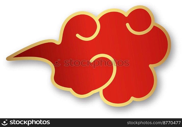 Chinese Lunar New Year cloud with shadow element. Suitable for concept Lunar New Year holiday card, banner, poster, flyer. Vector illustration.