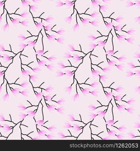 Chinese magnolia flower seamless pattern. Sweet flower concept.
