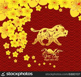 Chinese new year 2018 blossom. Year of the dog
