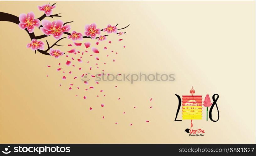 Chinese new year 2018 with blossom wallpapers. Year of the dog
