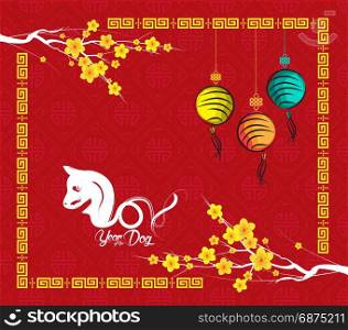 Chinese new year 2018. Year of the dog background
