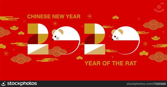 Chinese new year , 2020, Happy new year greetings, Year of the Rat, modern design, colorful, geometry