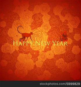 Chinese New Year background. Floral vector design