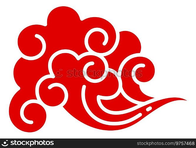 Chinese new year design element. Red cloud isolated on white background. Chinese new year design element. Red cloud