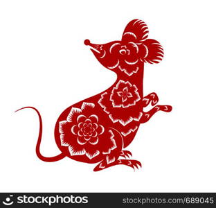 Chinese New Year red envelope flat icon, year of the rat 2020