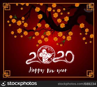 Chinese New Year red envelope flat icon, year of the rat 2020