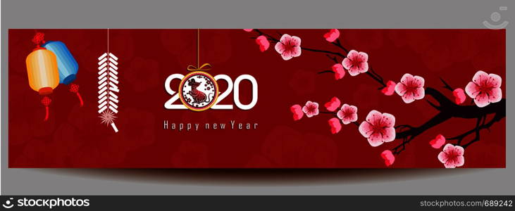 Chinese New Year red envelope flat icon, year of the rat 2020