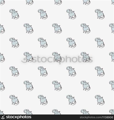 Chinese New Year seamless pattern with hand drawn rats on white background. Suitable for packaging, wrappers, fabric design. Chinese New Year seamless pattern with hand drawn rats