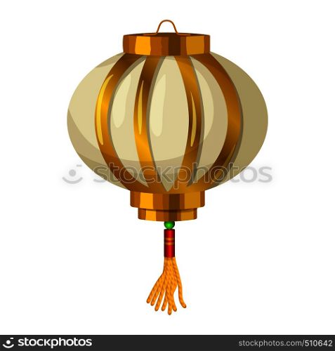 Chinese paper lantern icon in cartoon style on a white background . Chinese paper lantern icon in cartoon style
