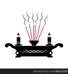 Chinese prayer incense vector icon illustration symbol design
