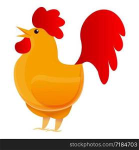 Chinese rooster icon. Cartoon of chinese rooster vector icon for web design isolated on white background. Chinese rooster icon, cartoon style