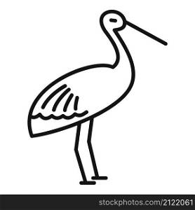 Chinese stork icon outline vector. Fly bird. Cute japanese stork. Chinese stork icon outline vector. Fly bird