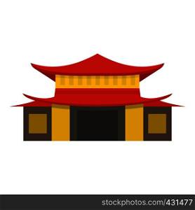 Chinese temple icon flat isolated on white background vector illustration. Chinese temple icon isolated