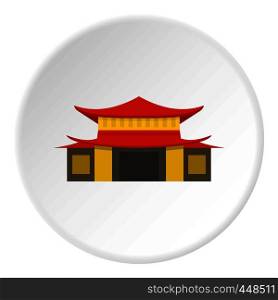 Chinese temple icon in flat circle isolated vector illustration for web. Chinese temple icon circle