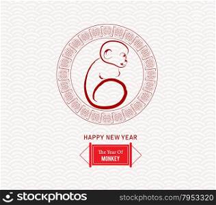 Chinese zodiac monkey. 2016 year of the monkey
