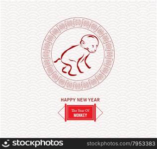 Chinese zodiac monkey. 2016 year of the monkey