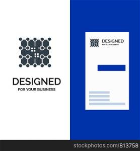 Chip, Connection, Electricity, Grid, Material Grey Logo Design and Business Card Template