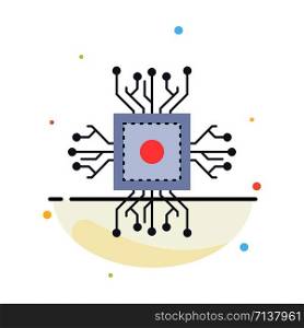 Chip, cpu, microchip, processor, technology Flat Color Icon Vector