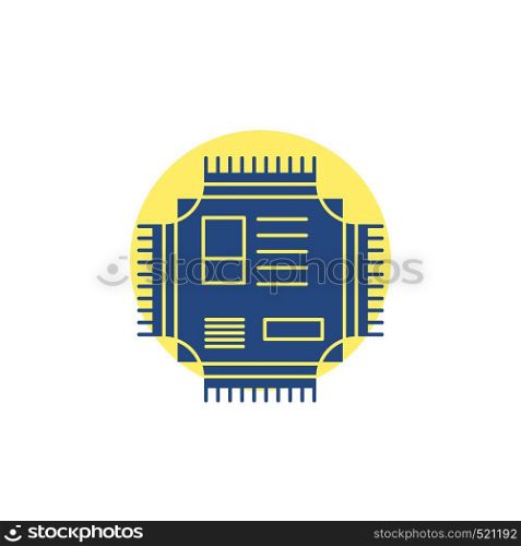 Chip, cpu, microchip, processor, technology Glyph Icon.. Vector EPS10 Abstract Template background