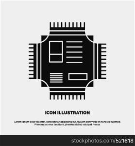 Chip, cpu, microchip, processor, technology Icon. glyph vector gray symbol for UI and UX, website or mobile application. Vector EPS10 Abstract Template background