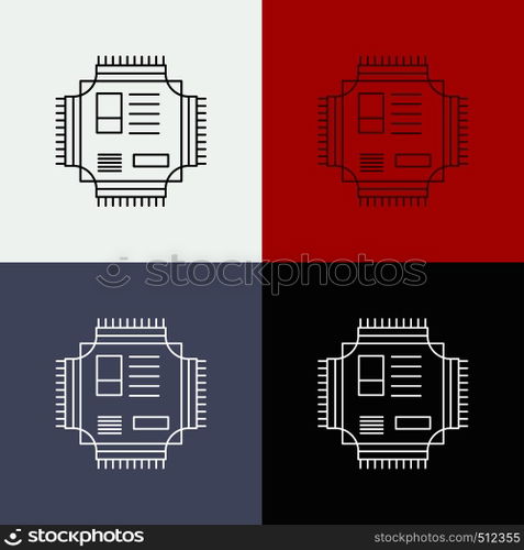 Chip, cpu, microchip, processor, technology Icon Over Various Background. Line style design, designed for web and app. Eps 10 vector illustration. Vector EPS10 Abstract Template background