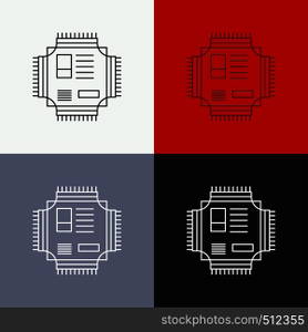 Chip, cpu, microchip, processor, technology Icon Over Various Background. Line style design, designed for web and app. Eps 10 vector illustration. Vector EPS10 Abstract Template background