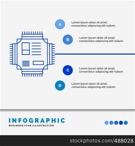 Chip, cpu, microchip, processor, technology Infographics Template for Website and Presentation. Line Blue icon infographic style vector illustration. Vector EPS10 Abstract Template background