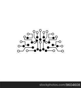 Chip Digital Logo abstract Artificial Intelligence AI vector design Linear Outline style