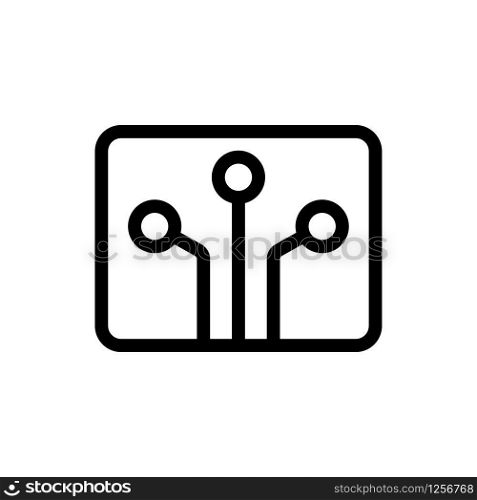 chip icon vector. Thin line sign. Isolated contour symbol illustration. chip icon vector. Isolated contour symbol illustration