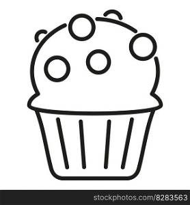 Chip muffin icon outline vector. Cake food. Sweet fresh. Chip muffin icon outline vector. Cake food