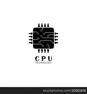 chip processor vector icon illustration logo design.