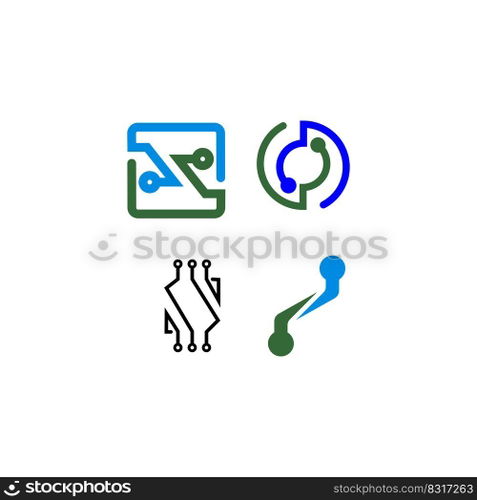 chip processor vector logo icon illustration design
