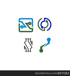 chip processor vector logo icon illustration design
