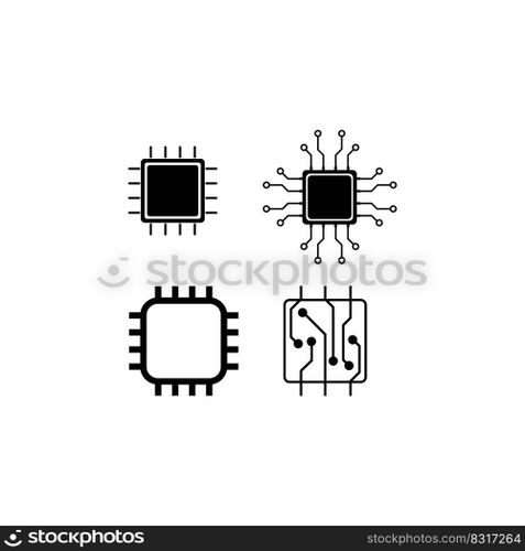 chip processor vector logo icon illustration design