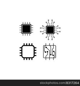 chip processor vector logo icon illustration design