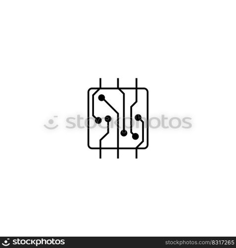 chip processor vector logo icon illustration design