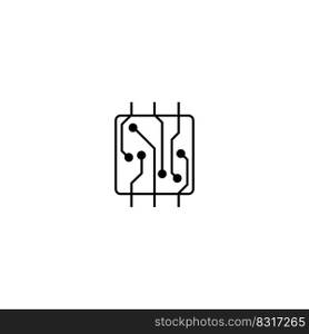chip processor vector logo icon illustration design