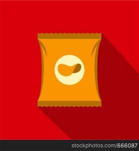 Chips icon. Flat illustration of chips vector icon for web. Chips icon, flat style