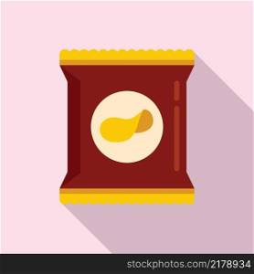 Chips pack icon flat vector. Granola food. Protein nutrition. Chips pack icon flat vector. Granola food
