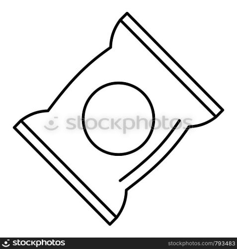 Chips pack icon. Outline chips pack vector icon for web design isolated on white background. Chips pack icon, outline style