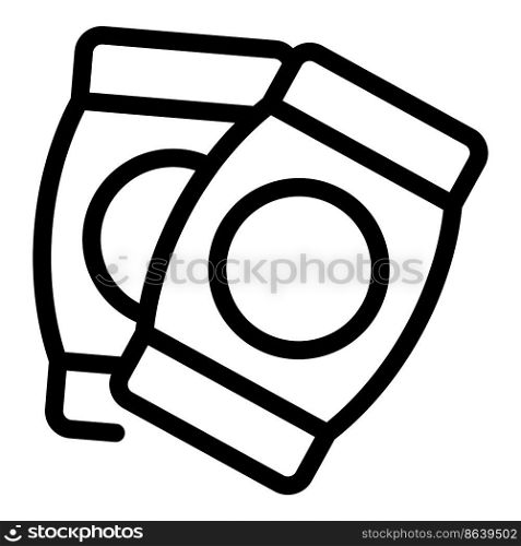 Chips pack icon outline vector. Snack package. Food bag. Chips pack icon outline vector. Snack package