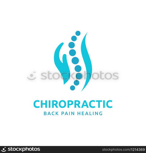 Chiropractic logo design. Spine logo template. Spinal icon. Backbone icon. Physio therapy