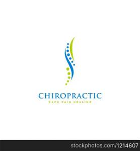 Chiropractic logo design. Spine logo template. Spinal icon. Backbone icon. Physio therapy logo