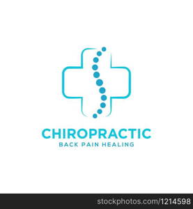 Chiropractic logo design. Spine logo template. Spinal icon. Backbone icon related to Physio therapy