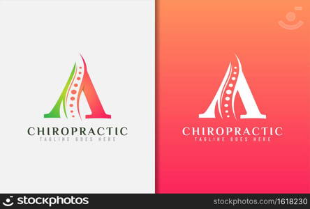 Chiropractic with Initial Letter A, Abstract Medical Care Logo Design. Graphic Design Element.