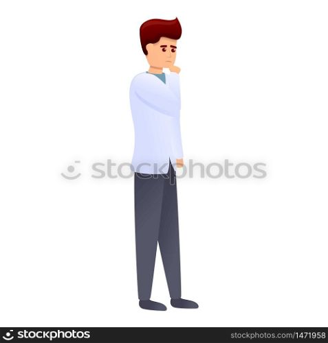 Chiropractor thinking icon. Cartoon of chiropractor thinking vector icon for web design isolated on white background. Chiropractor thinking icon, cartoon style