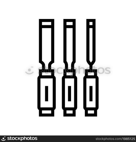 chisel carpenter tools line icon vector. chisel carpenter tools sign. isolated contour symbol black illustration. chisel carpenter tools line icon vector illustration