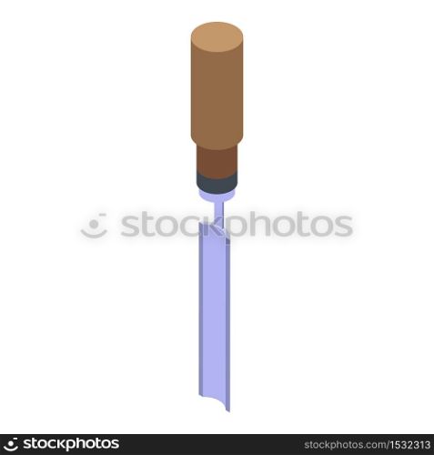 Chisel tool icon. Isometric of chisel tool vector icon for web design isolated on white background. Chisel tool icon, isometric style